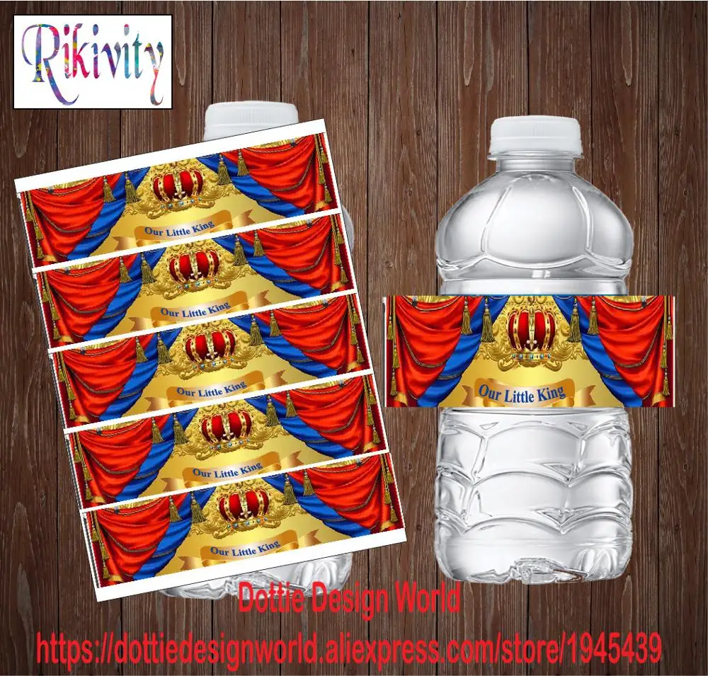 20 персонализированные Корона бутылка для воды винный бокал шампанского этикетки