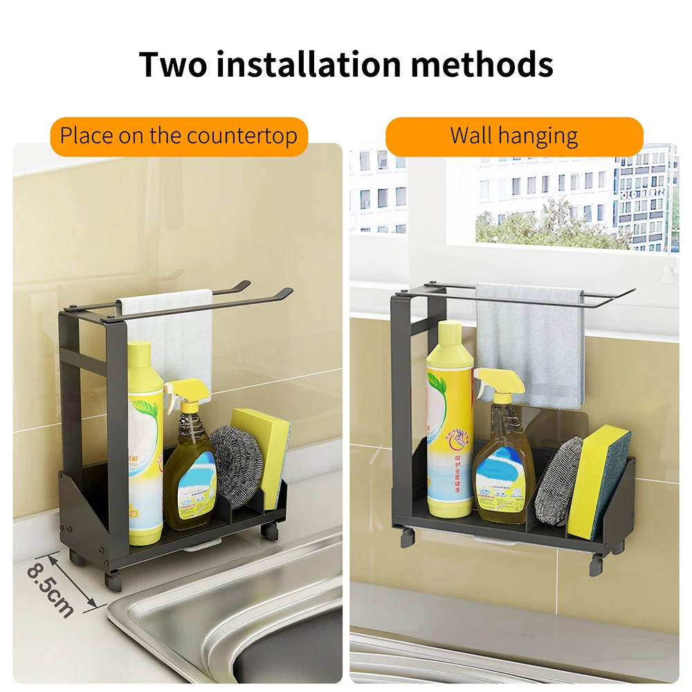 

Kitchen Shelf Supplies Dishcloth No Hitting Tabletop Faucet Sponge Water Shelving Dishcloth Wire Storage Ball