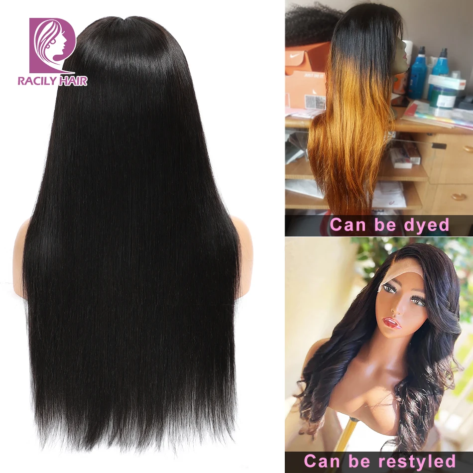 Straight Lace Front Wig Transparent 13x4 13x6 HD Lace Frontal Wig For Women Human Hair Pre Plucked 5x5 Closure Wig Racily Hair
