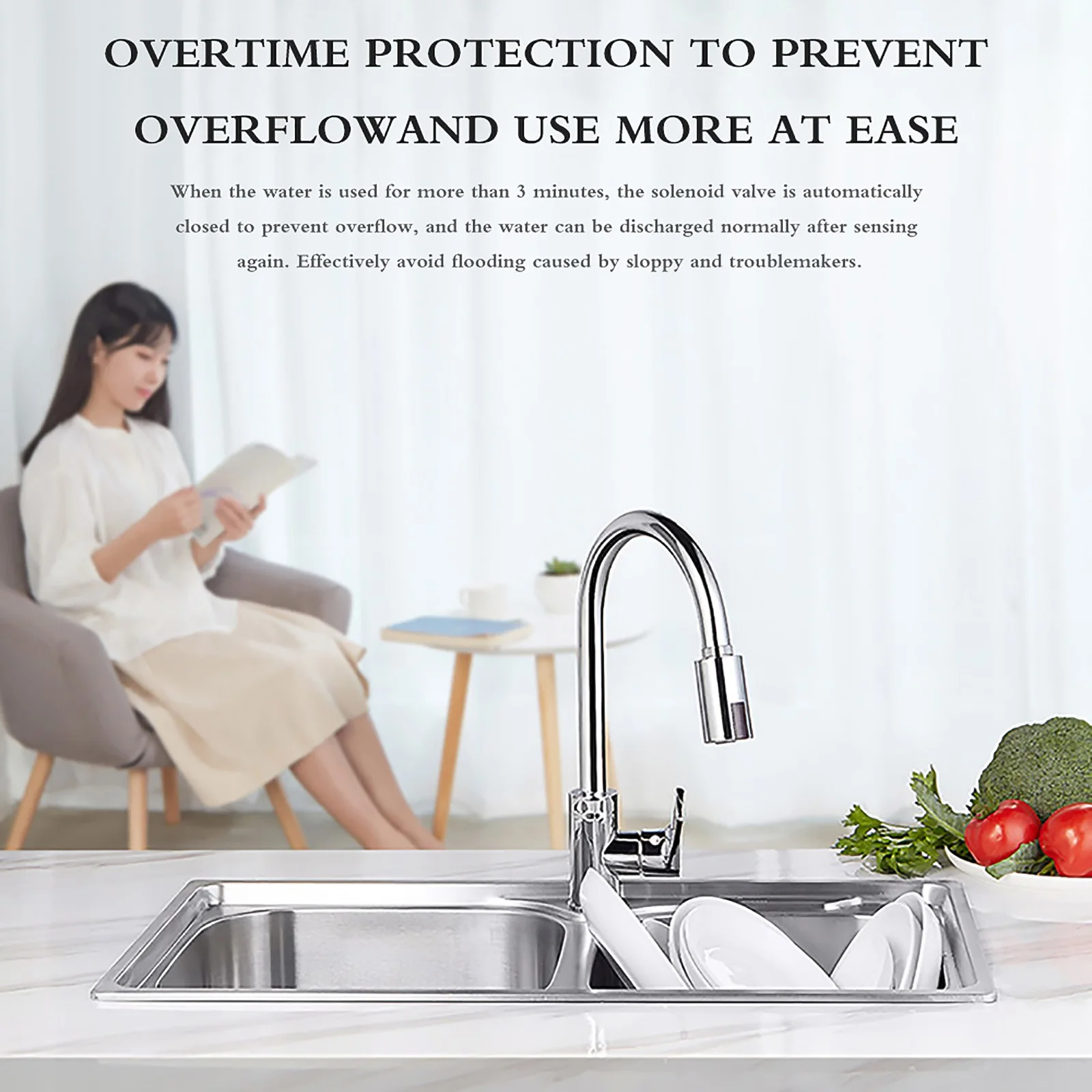 

Smart Touch Bathroom Kitchen Faucet Sensor Water-saving Sprayer Tap Automatic Intelligent Infrared Sensor Sink Mixer Taps
