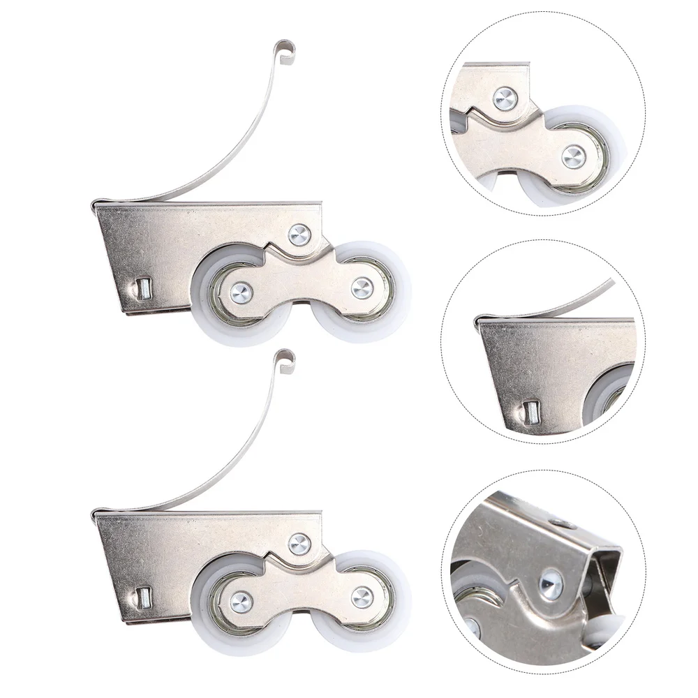 

2PCS Double Wheel Door Runners Rollers Replacement Window Door Wheels Sliding Enclosure Wheels Pulleys for Home Wardrobe