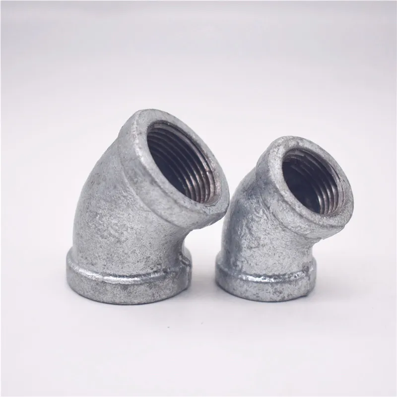 

10PCS/LOT . DN15 Galvanized Wire Connector Inner Elbow Pipe Fittings Elbow 45 Degree