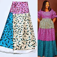 hot selling imitated silk african silk print fabric for garment material fabric 5 yards per lot