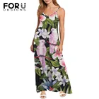 Платье-Макси женское на тонких бретельках, с V-образным вырезом и цветочным принтом