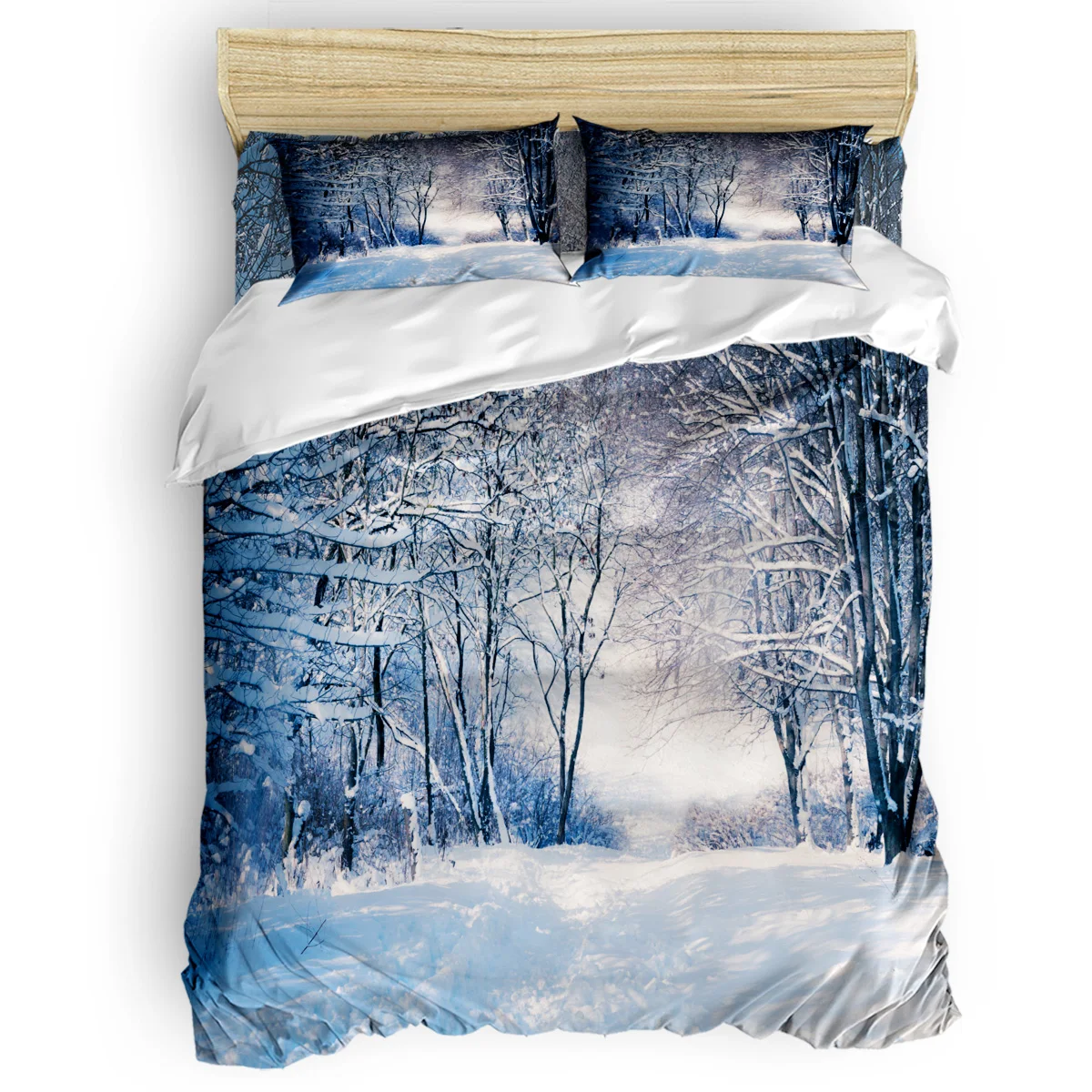 

Snow Forest Snowflake Landscape Duvet Cover Set 2/3/4pcs Bedding Set Bed Sheet Pillowcases Cover Set