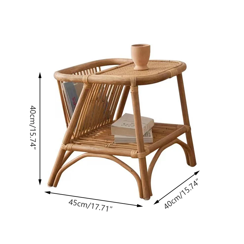 Маленький журнальный столик MIDOSHARK ручной работы с корзиной для хранения | Мебель