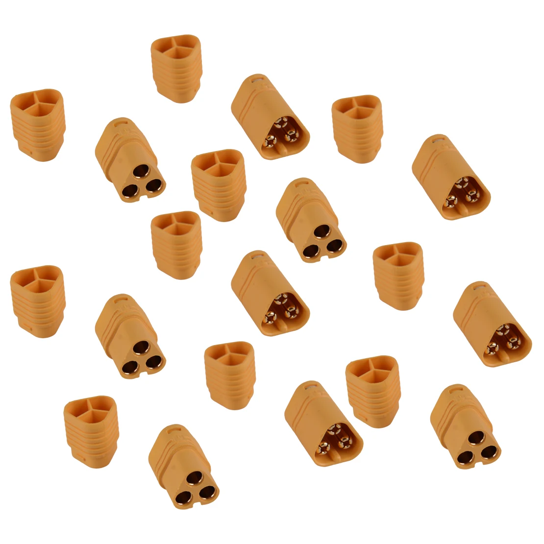 

Yellow 5 Pairs MT60 MT-60 60AMP Male Female 3.5mm Bullet Connectors Plug 3 Pole Connector for RC Model ESC Accessories