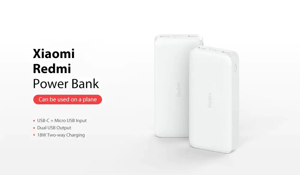 Оригинальный внешний аккумулятор XIAOMI Redmi 20000 мАч 18 Вт с двумя режимами быстрой