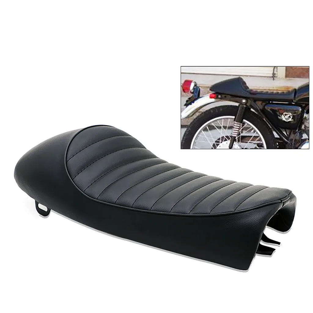 

Motorcycle Black Hump Brat Seat Cafe Racer Vintage Cushion Saddle Replacement for Honda CB CB200 CB350 CB400SS CB500