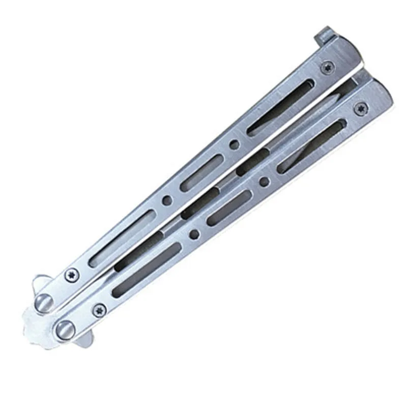

Colorful Stainless Steel Practice Butterfly In Knife Balisong Training Folding Knife Dull Tool Go Practice Knife Comb Tool