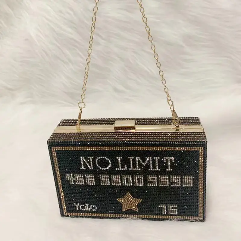 

Wholesales YOLO credit cart Women Evening bag diamonds crystal Bridal wedding party clutch purses