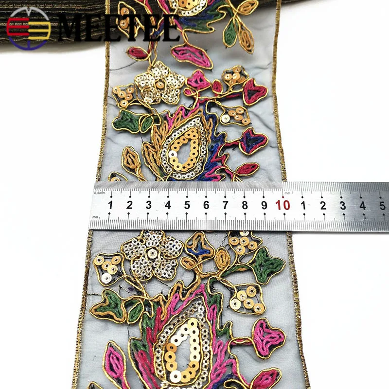 3/9 метров золотые блестки в стиле ретро кружевная тесьма с вышивкой кружевные