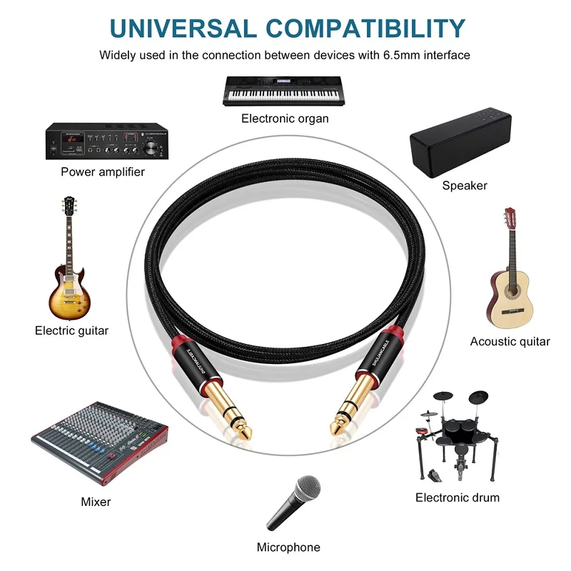 shuliancable gitarre instrument kabel 635mm 14 trs stereo audio kabel für elektrische gitarre mandoline bass verstärker free global