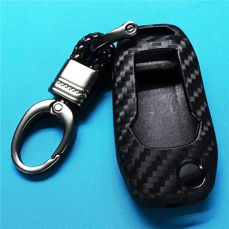 1 шт. паттерн углеродного волокна силиконовый чехол для ключей от машины флип