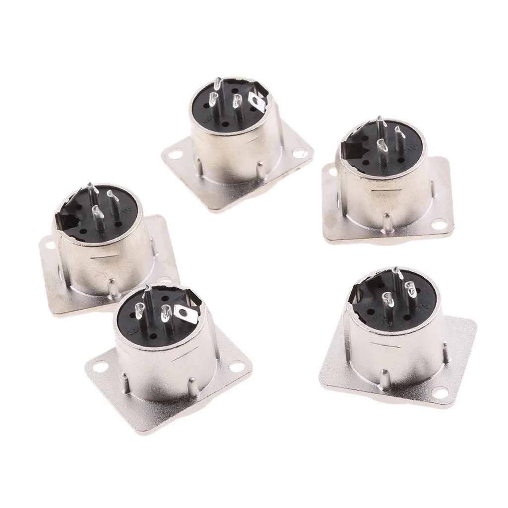 5 шт. XLR 3Pin мужской квадратный настенный шасси крепление на панели микрофон