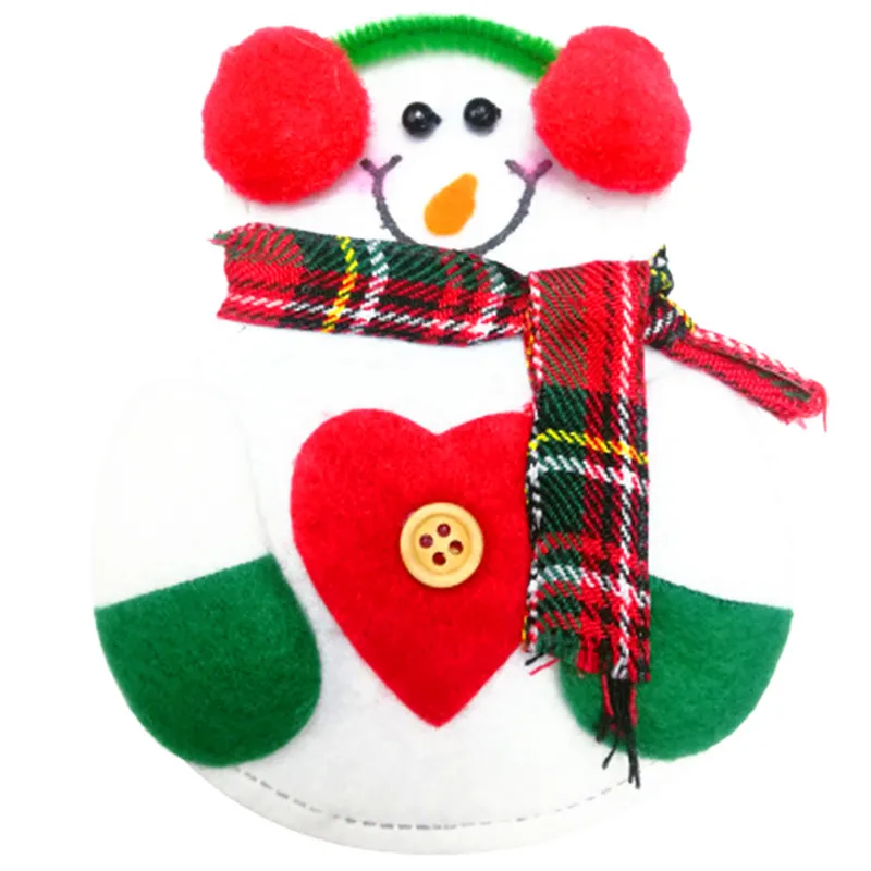 B Santa Claus Snowman Elk Style Utensil Knives Forks Holder Cutlery Bag Pouch Christmas New Year Decor Tableware Supplies - Цвет: B
