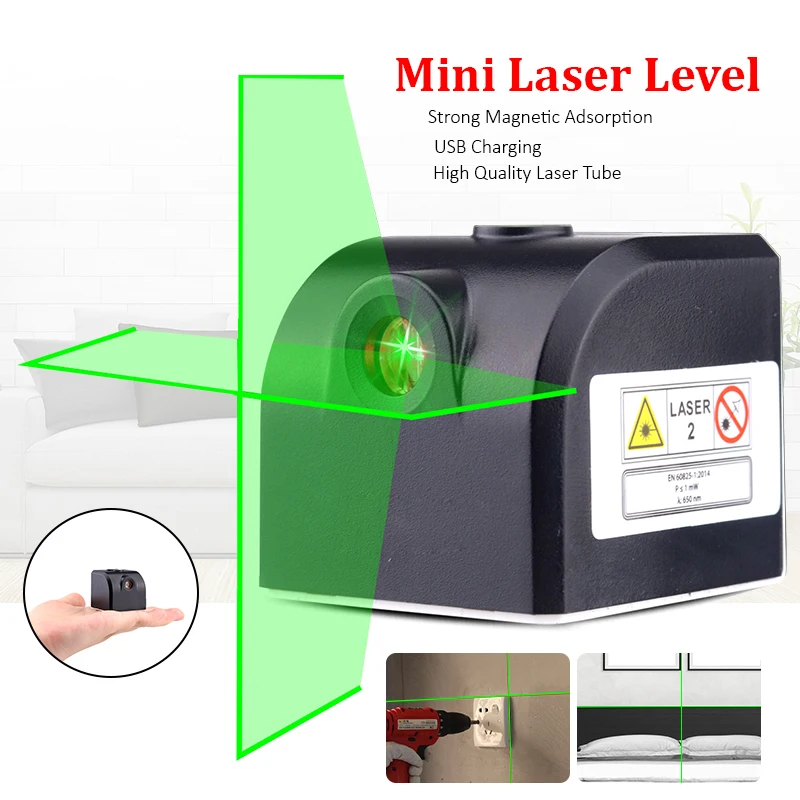 Лазерный уровень 2 красных зеленых горизонтальных и вертикальных лазерных