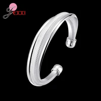 inspirational cuff open bracelet bangles for women 925 sterling silver wide bangles daily gift pulseira love bracelet big sale
