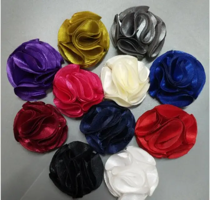 

Diy 100Pcs/Bag 3.5cm White Rose Flowers Satin Rose Ribbon Flowers DIY For Make Wedding Bouquet Flower AccessoriesViolet