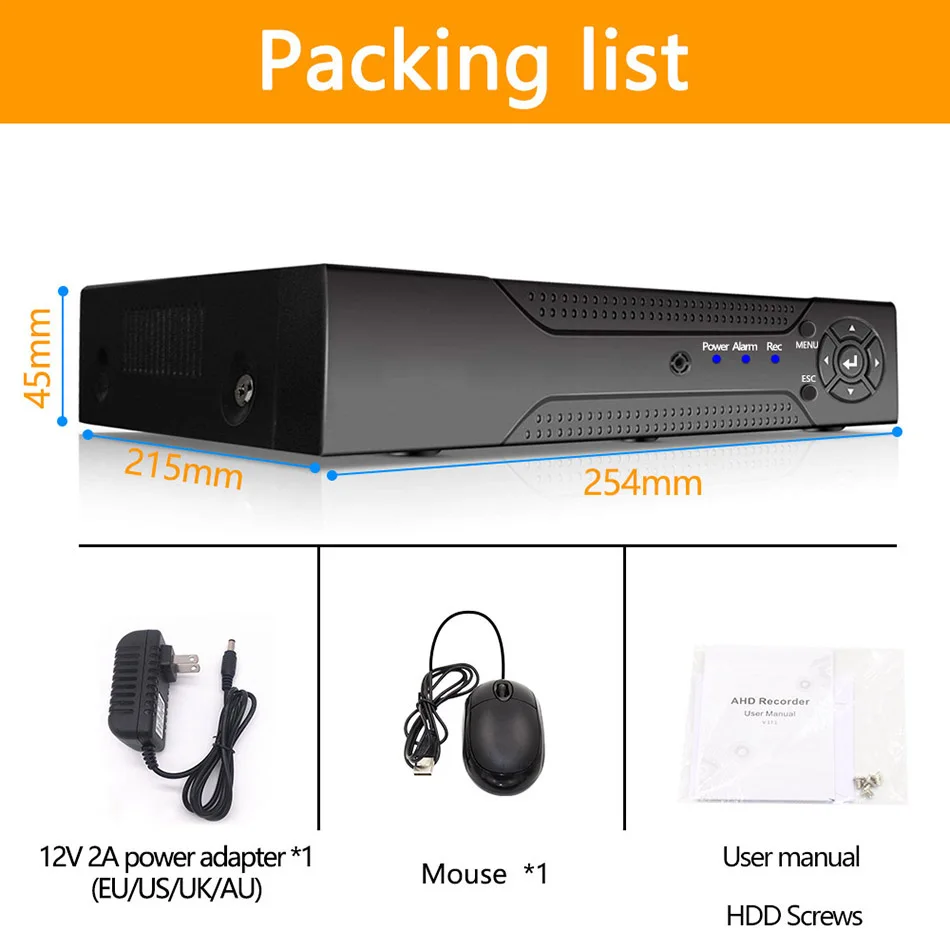 5в1 8ch* 1080N AHD DVR видеонаблюдения безопасности CCTV видео рекордер DVR Гибридный DVR для 720 P/960 H аналоговый AHD CVI TVI IP камера XMEYE