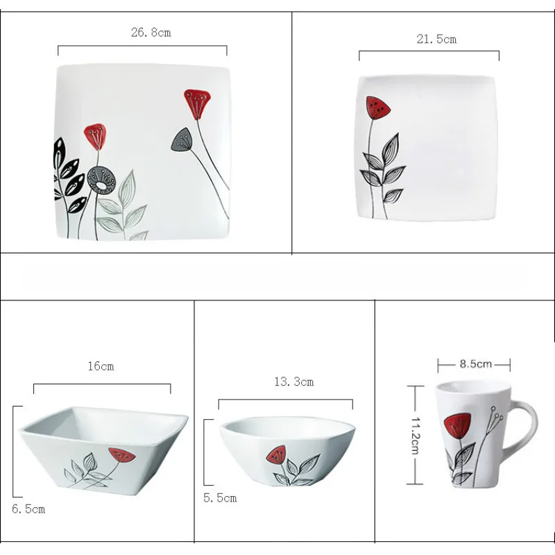 Японская керамическая стандартная посуда фарфоровые тарелки для стейка торта