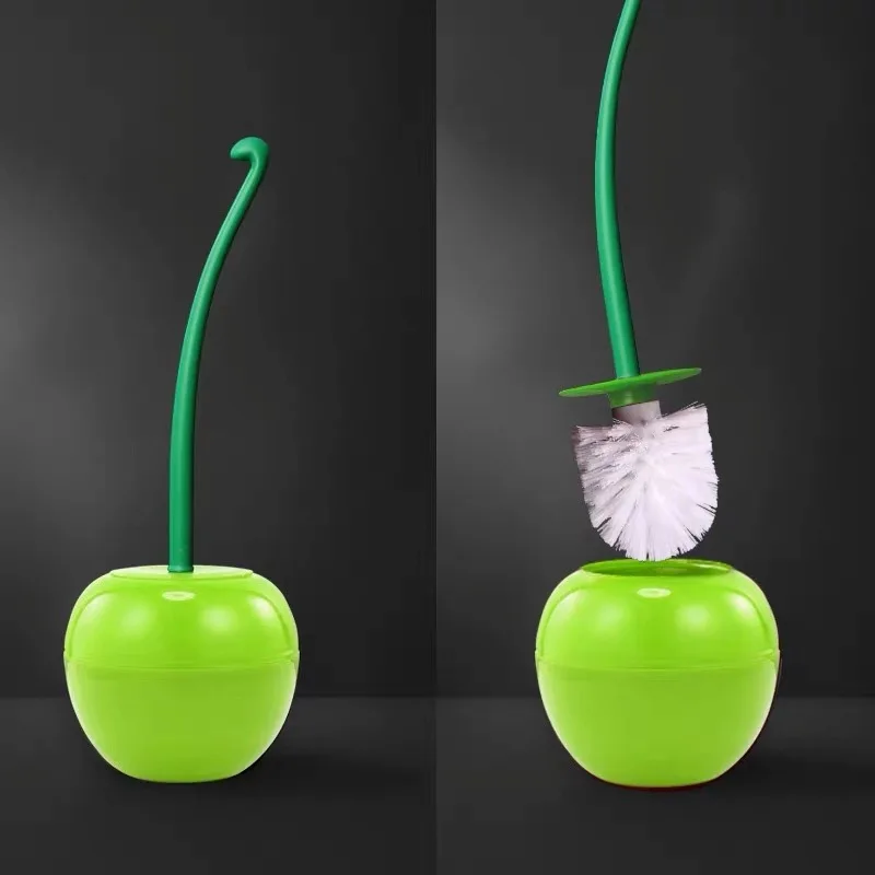 Household Creative Cute Cherry Shape Long Handle Soft Hair Toilet Brush Set No Dead Corners Cleaning Home Bathroom WC Supplies | Дом и сад