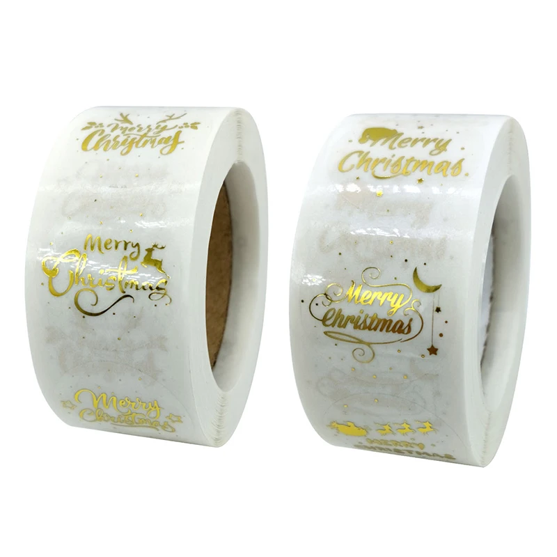 

500 шт. круглые прозрачные рождественские наклейки, конфетная коробка с карточками, наклейки, Свадебный декор, упаковочные наклейки