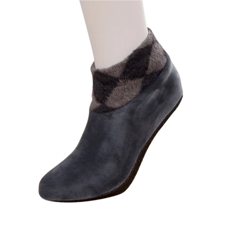 2019 г. мужские тапочки теплая Домашняя обувь нескользящие носки зимние мягкая