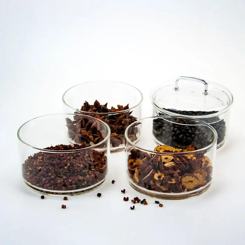 

Multi Layers Glass Tea Storage Tank with Cover Stackable Snack Storage Box Grain Nut Can Kitchen Sorting Food Storage Container