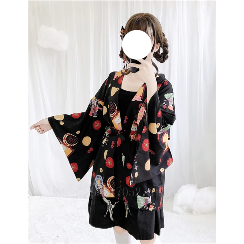 Кимоно женское в японском стиле хаори кардиган юката Харадзюку азиатская одежда
