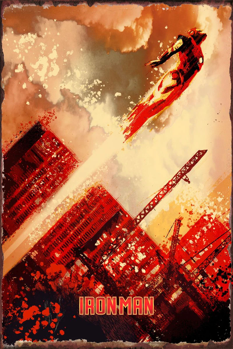 

Винтажный металлический знак «Железный человек», оловянные таблички, Настенный декор, украшение для комнаты в стиле ретро для искусства, му...