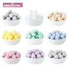 Бусины круглые силиконовые для прорезывания зубов, 500 шт., ожерелье из жевательной резинки