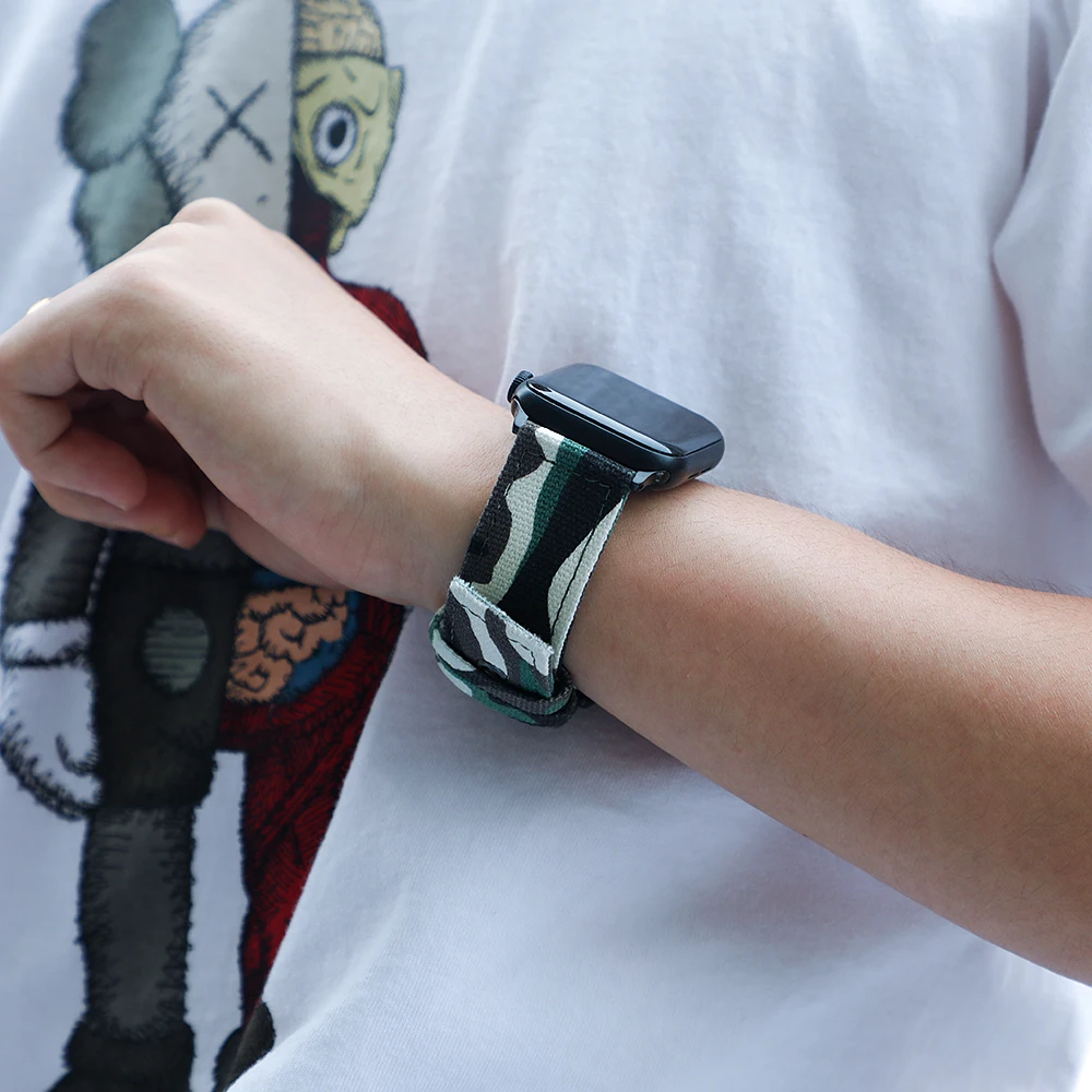 Ремешок нейлоновый спортивный для apple watch 4 band 44 мм 40 браслет iwatch 42 38 5 3 2|Ремешки