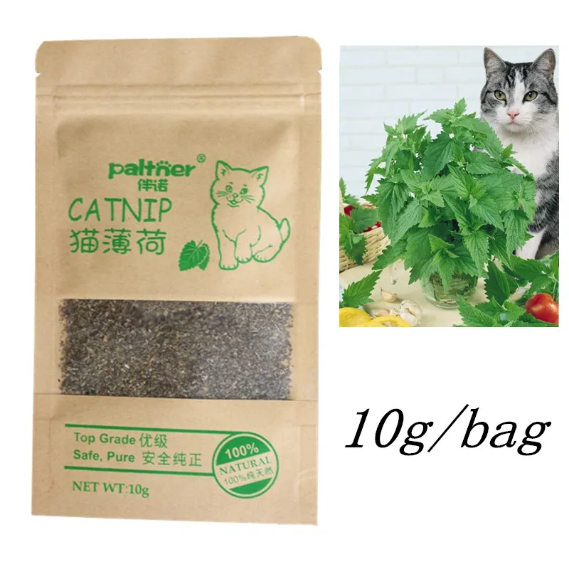 

100% Natural Cat Catnip Mint Leaves Cat Cattle Grass Menthol Flavor Funny Kitten Cat Training Treat Toy Pet Supplies