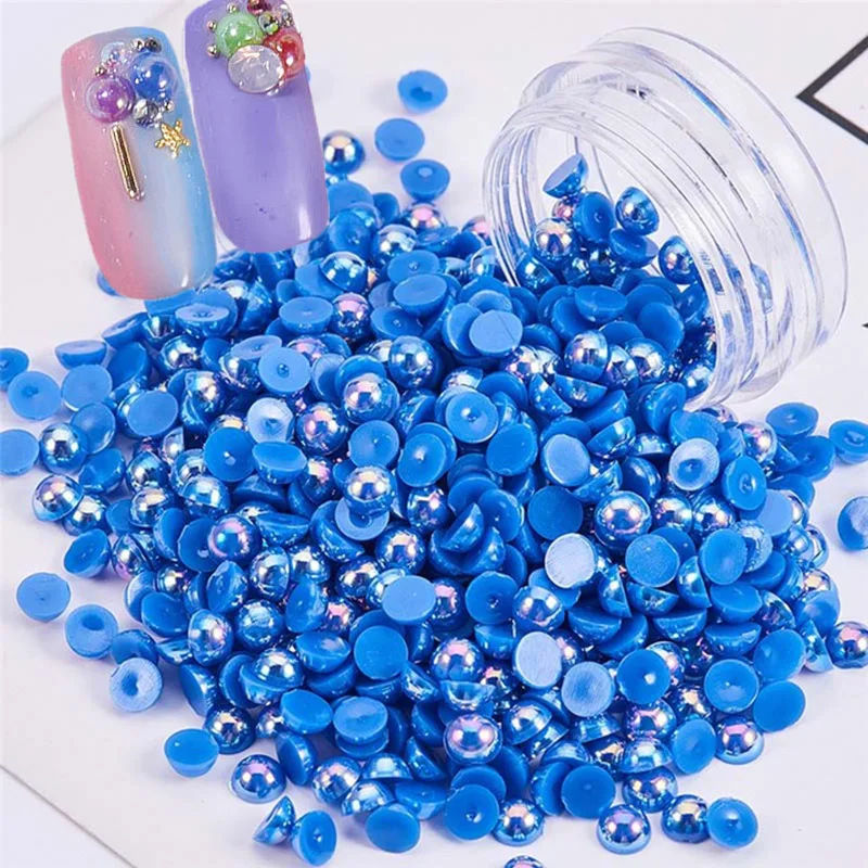 4 мм украшения и Стразы для ногтей 3D полукруглые желейные маникюра стразы с