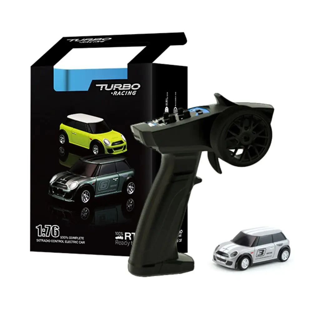 

1:76 2.4G 2WD 3CH Remote Control RC Car Turbo Racing RTR Fully Proportional Mini RC Car LED Light Vehicles Model Children Toys