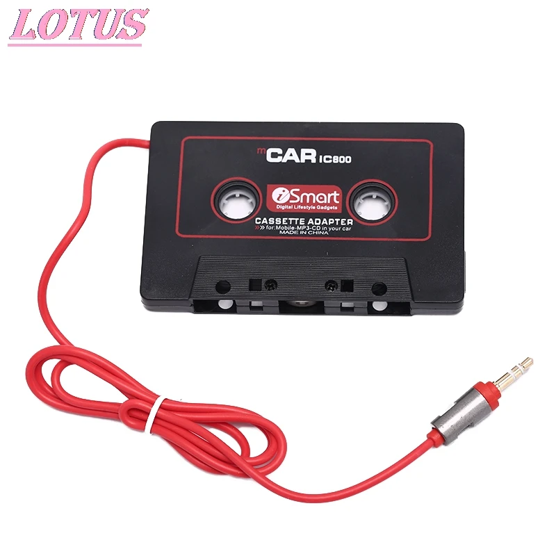 

1PC 110cm Universal Audio Tape Adapter 3.5mm Jack Plug Black Car Stereo Audio Cassette Adapter For Phone MP3 CD Player hotsale