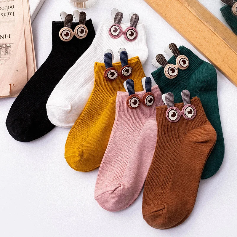 Женские носки kawaii новинка веселые хлопковые Мультяшные животные Сова большие