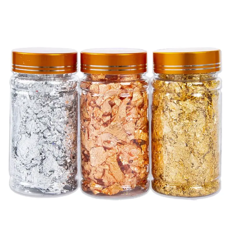 

3 Colors Metallic Foil Flakes Sequins Glitters for Resin Painting Arts Nail Art A0NF