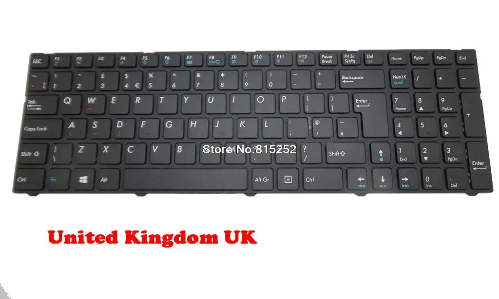 

Laptop Keyboard For Medion AKOYA P7628 MD99280 P7632 MD99223 MD99437 MD99444 Black With Frame US United states/UK United Kingdom