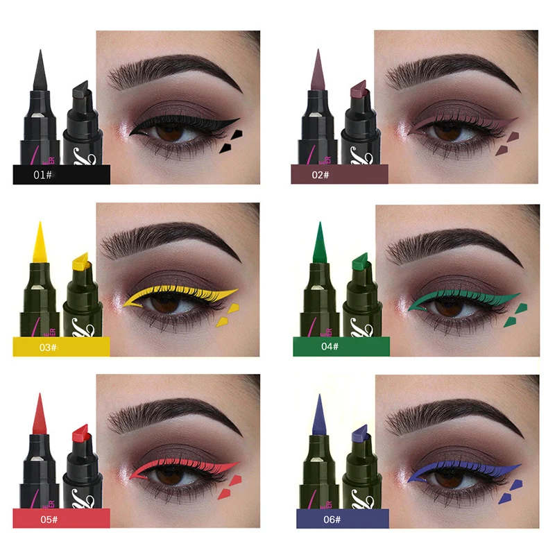 

Hot Fluorescent Waterproof Liquid Eye Liner Long Lasting Smudgeproof Quick Dry Double Head Liquid Eyeliner t6