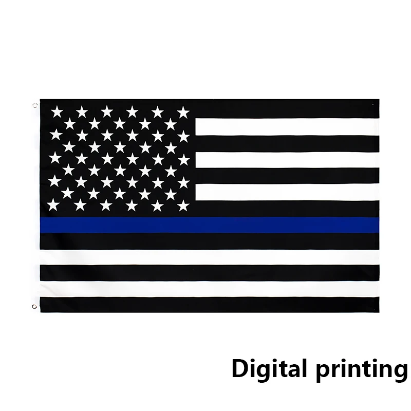 

Полицейские флаги 90*150 см, американский Национальный Баннер, белые и синие звезды, печатная полоска