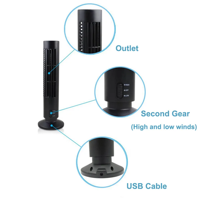 Портативный Настольный вентилятор с USB бесшумный без лопасти подходит для дома