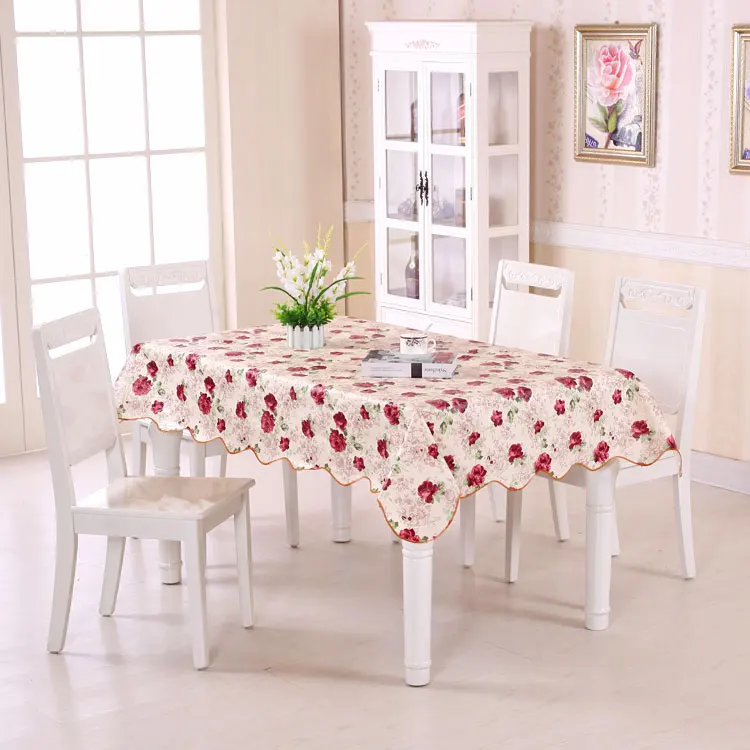 Table Cloth Waterproof Oil Round Tablecloth Flower PVC Home Kitchen Dining | Дом и сад