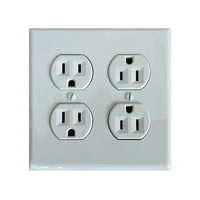 surfaceconcealed mounted pure white power adapter 15a us switch socket 120120 square wall socket 4 bit 12 hole socket