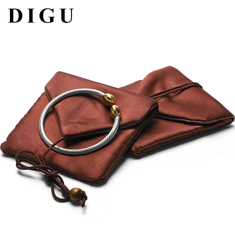 DIGU оптовая продажа кофейный мешок для хранения ювелирных изделий браслет серьги