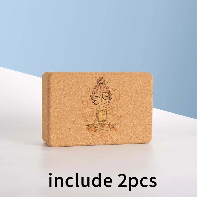 

2pcs Yoga Block cork set Sports Tools Accessories Bloque Brick Yoga Corcho Cork Wood Yoga Block Gym Wood Alo Pillow Pilates Home