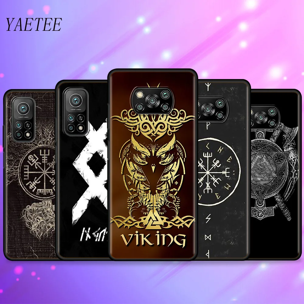 

Viking Vegvisir Logo Case For Xiaomi Mi Poco X3 NFC M3 Pro 5G F3 GT C31 F1 Black Soft Phone Coque For Redmi K40 Note 9S 10 Shell