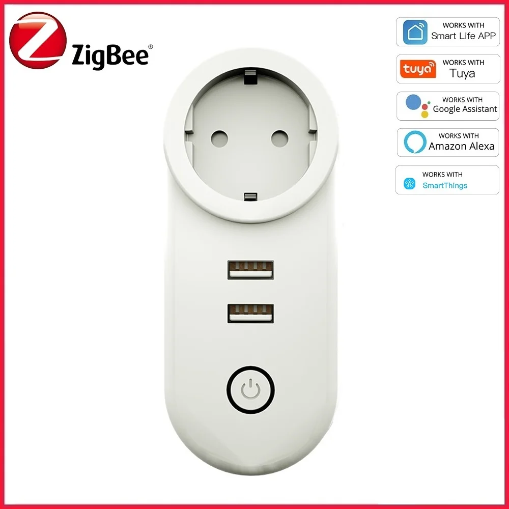 

Смарт-розетка Zigbee 3,0, 16 А, с поддержкой Alexa