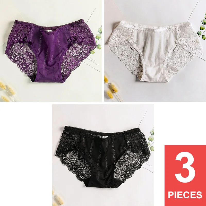 BlackWhitePurple Perfering трусики, сексуальные кружевные трусики, женские трусы, нижнее белье для девушек, Прозрачное Бикини для девочек, трусики M L XL - Цвет: BlackWhitePurple